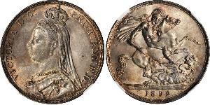 1 Crown 大不列颠及爱尔兰联合王国 (1801 - 1922) 銀 维多利亚 (英国君主)