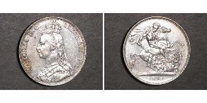 1 Crown 大不列颠及爱尔兰联合王国 (1801 - 1922) 銀 维多利亚 (英国君主)