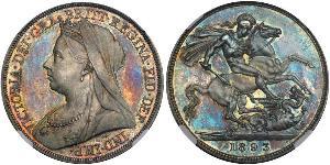 1 Crown 大不列颠及爱尔兰联合王国 (1801 - 1922) 銀 维多利亚 (英国君主)