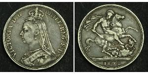 1 Crown 大不列颠及爱尔兰联合王国 (1801 - 1922) 銀 维多利亚 (英国君主)
