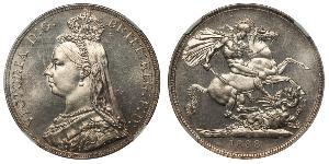 1 Crown 大不列颠及爱尔兰联合王国 (1801 - 1922) 銀 维多利亚 (英国君主)