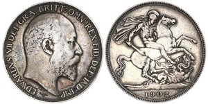 1 Crown 大不列颠及爱尔兰联合王国 (1801 - 1922) 銀 爱德华七世 (1841-1910)