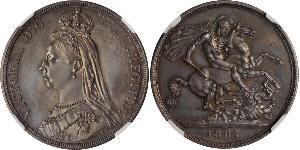 1 Crown 大不列颠及爱尔兰联合王国 (1801 - 1922) 銀 维多利亚 (英国君主)