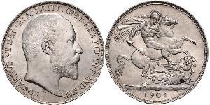 1 Crown 大不列颠及爱尔兰联合王国 (1801 - 1922) 銀 爱德华七世 (1841-1910)