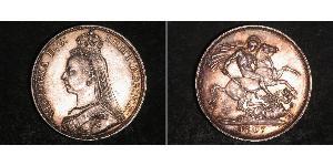1 Crown 大不列颠及爱尔兰联合王国 (1801 - 1922) 銀 维多利亚 (英国君主)