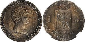 1 Daler Noruega Plata Carlos XIV Juan de Suecia (1763-1844)