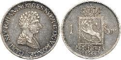 1 Daler Norwegen Silber Karl XIV. Johann (1763-1844)