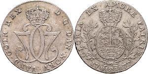 1 Daler / 1 Speciedaler Norvège Argent Christian VII de Danemark (1749 - 1808)