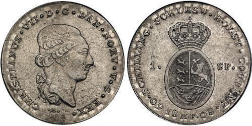 1 Daler / 1 Speciedaler Royaume du Danemark et de Norvège (1536-1814) Argent Christian VIII de Danemark (1786 - 1848)