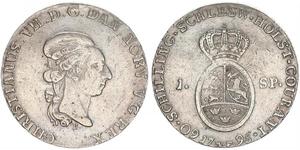 1 Daler / 1 Speciedaler Danimarca-Norvegia (1536-1814) Argento Cristiano VIII di Danimarca (1786 - 1848)