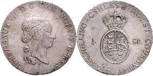 1 Daler / 1 Speciedaler Danimarca-Norvegia (1536-1814) Argento Cristiano VIII di Danimarca (1786 - 1848)
