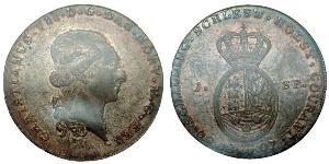 1 Daler / 1 Speciedaler Danimarca-Norvegia (1536-1814) Argento Cristiano VIII di Danimarca (1786 - 1848)