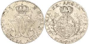 1 Daler / 1 Speciedaler Noruega Plata Cristián VII de Dinamarca (1749 - 1808)