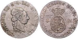 1 Daler / 1 Speciedaler Dänemark-Norwegen (1536-1814) Silber Christian VIII. von Dänemark (1786 - 1848)