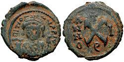 1 Decanummium Byzantinisches Reich (330-1453) Bronze Maurikios (539-602)