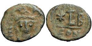 1 Decanummium Impero bizantino (330-1453) Bronzo Maurizio Tiberio (539-602)