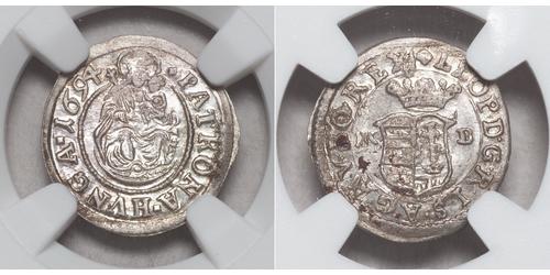 1  Denar Угорщина Срібло Леопольд I Габсбург(1640-1705)