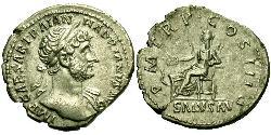 1 Denario Impero romano (27BC-395) Argento Adriano (76 - 138) 