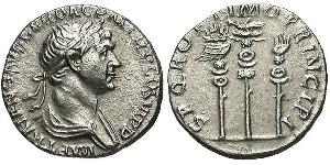 1 Denario Impero romano (27BC-395) Argento Traiano (53-117)