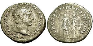 1 Denario Impero romano (27BC-395) Argento Traiano (53-117)