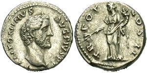 1 Denario Impero romano (27BC-395) Argento Antonino Pio  (86-161)
