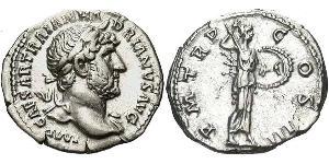 1 Denario Impero romano (27BC-395) Argento Adriano (76 - 138) 