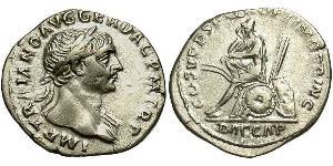 1 Denario Impero romano (27BC-395) Argento Traiano (53-117)