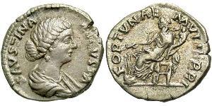 1 Denario Impero romano (27BC-395) Argento Faustina II (130-175)
