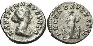 1 Denario Impero romano (27BC-395) Argento Faustina II (130-175)