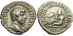 1 Denario Impero romano (27BC-395) Argento Lucio Vero (130-169)