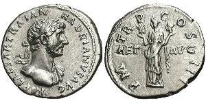1 Denario Impero romano (27BC-395) Argento Adriano (76 - 138) 