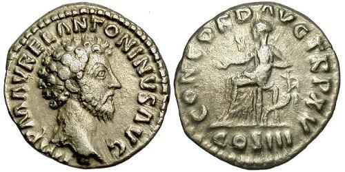1 Denario Impero romano (27BC-395) Argento Marco Aurelio (121-180)