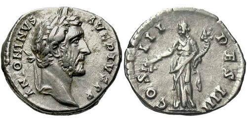 1 Denario Impero romano (27BC-395) Argento Antonino Pio  (86-161)