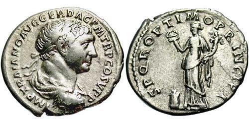 1 Denario Impero romano (27BC-395) Argento Traiano (53-117)