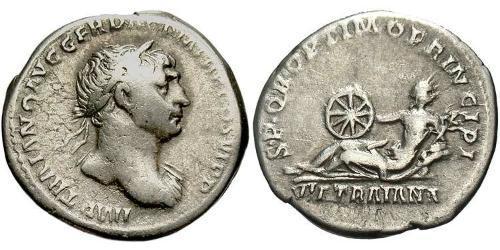 1 Denario Impero romano (27BC-395) Argento Traiano (53-117)