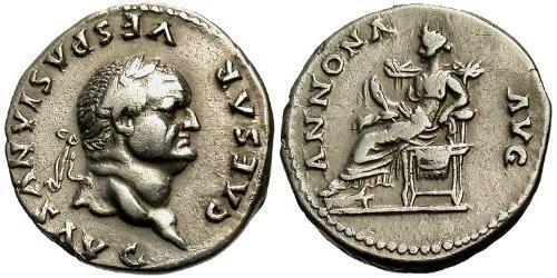 1 Denario Impero romano (27BC-395) Argento Vespasiano (9-79)
