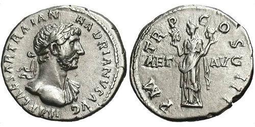 1 Denario Impero romano (27BC-395) Argento Adriano (76 - 138) 