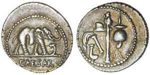 1 Denario Repubblica romana (509BC-27BC) Argento Giulio Cesare (100BC- 44 BC)