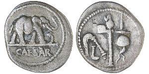 1 Denario Repubblica romana (509BC-27BC) Argento Giulio Cesare (100BC- 44 BC)