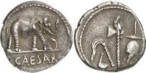 1 Denario Repubblica romana (509BC-27BC) Argento Giulio Cesare (100BC- 44 BC)