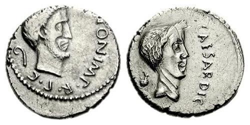 1 Denario Repubblica romana (509BC-27BC) Argento Giulio Cesare (100BC- 44 BC)
