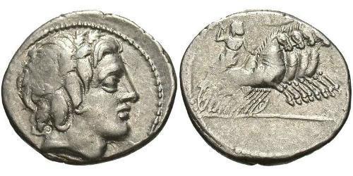 1 Denario Repubblica romana (509BC-27BC) Argento 