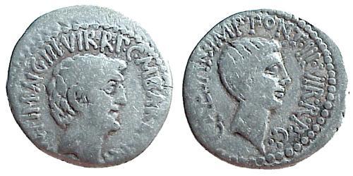 1 Denario Repubblica romana (509BC-27BC) Argento Marco Antonio (83BC-30BC)