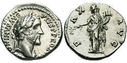 1 Denario Imperio romano (27BC-395) Plata Antonino Pío  (86-161)