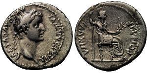1 Denario Imperio romano (27BC-395) Plata Tiberio Claudio Nerón (42 BC-37)