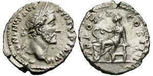 1 Denario Imperio romano (27BC-395) Plata Antonino Pío  (86-161)