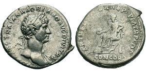 1 Denario Imperio romano (27BC-395) Plata Adriano  (76 - 138) 
