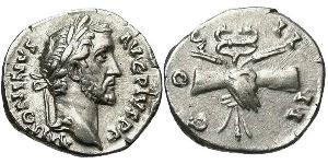 1 Denario Imperio romano (27BC-395) Plata Antonino Pío  (86-161)
