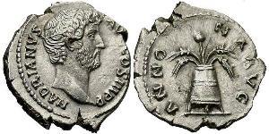 1 Denario Imperio romano (27BC-395) Plata Adriano  (76 - 138) 