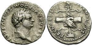 1 Denario Imperio romano (27BC-395) Plata Domiciano (51-96)